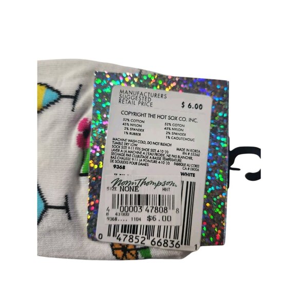 Set of 3 Womens Socks Cocktail Flip-Flops Bikini Novelty vacation whimsical - Picture 3 of 8